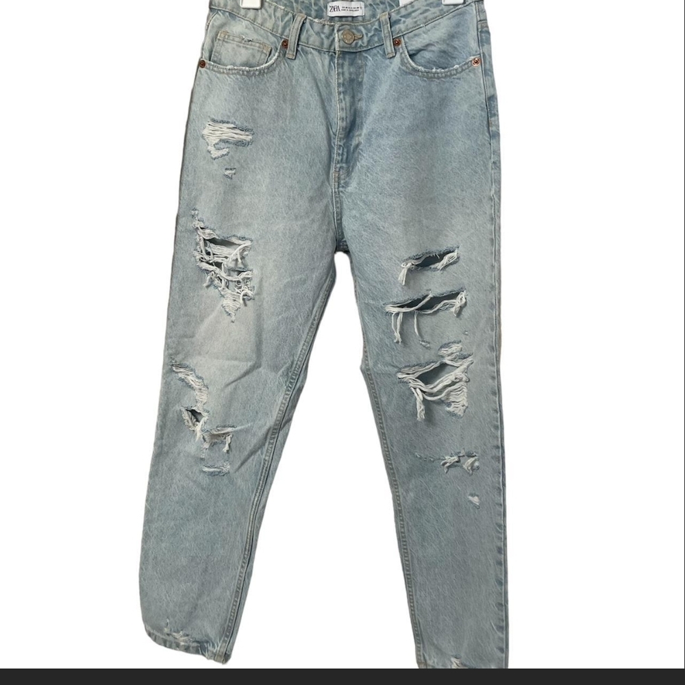 Zara High Rise Straight Ankle Jeans